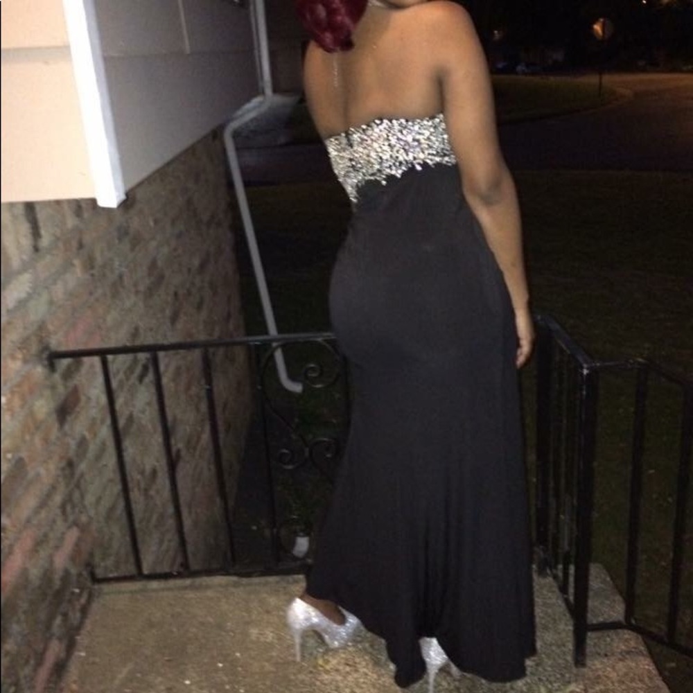 Black Bedazzled Top Prom/ Pageant Dress - Picture 4 of 5